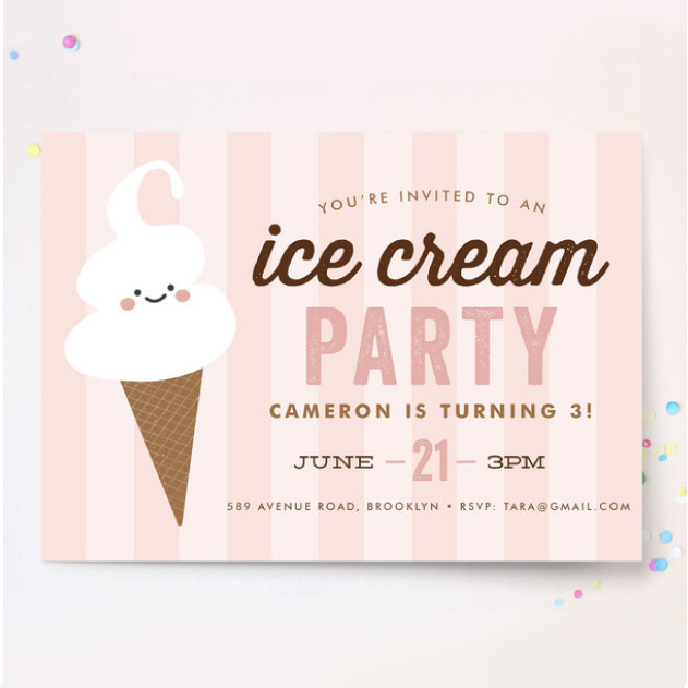 Invitation children icecream party